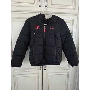 Nike 3 Brand Puffer Jacket Girls 10-12‎ Russell Wilson Hooded Coat